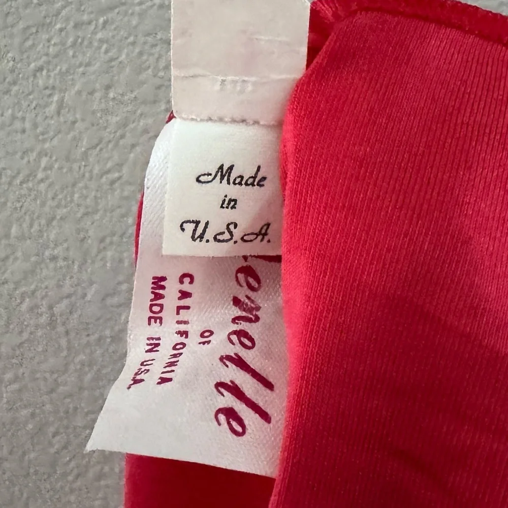 Vtg 70s Janelle California Red Satin Tulle Nightgown Dress Slip Negligee SM Tall